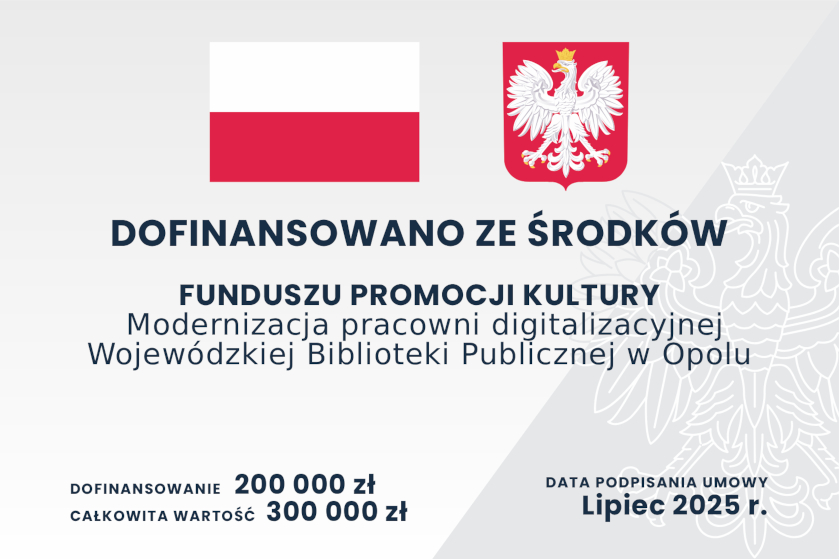 Tablica informacyjna o dofinansowaniu z Ministerstwa Kultury